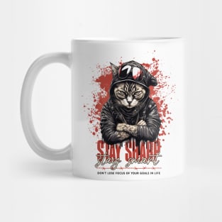 Stay Sharp, stay smart cat Mug